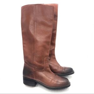 Lucky Brand Cognac Boho Leather Boots. size 8